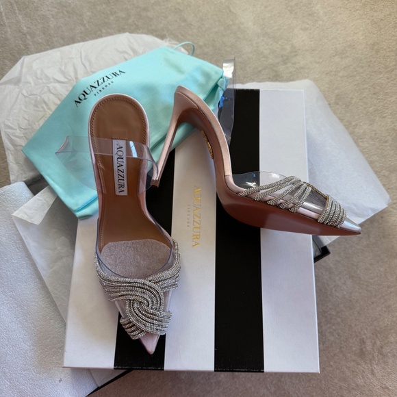 AQUAZZURA Gatsby 105 Slingback Bridal Heel - Picture 2 of 7